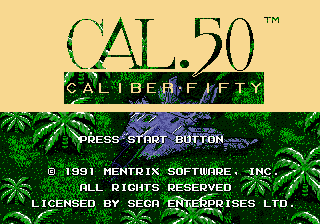 Caliber .50 (USA) Title Screen